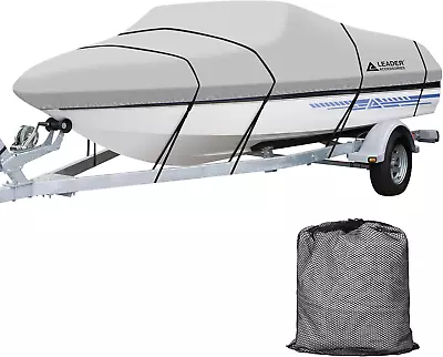 Solution Dyed Waterproof Trailerable Runabout Boat Cover Fit V-Hull Tri-Hull Fis • $128.99