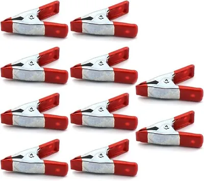10 Pcs 2  Inch Heavy Duty Metal Spring Clamps Tips  Small Tool Clip Jaw Opening • $8.99