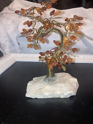 Baltic Amber Gemstone Bonsai Oak Maple Tree Crystal   Natural Polished Sculpture • $42.75