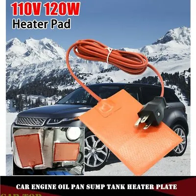 9  X 5  Car Engine Oil Pan Sump Tank Heater Plate US Plug Silicone Heating Pad • $17.09