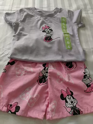 Girls Clothing Size 3-4  Handmade Short Pajama Pants And T. Minnie Mouse • $20