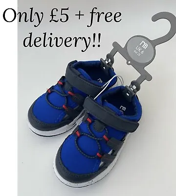 Boys Sandals Trainers Summer Baby Navy Blue Closed Toe Walking Beach Mothercare • £5