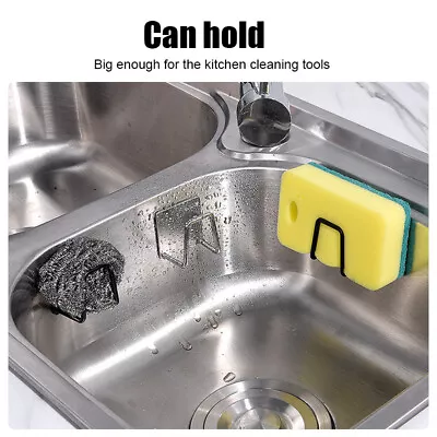 £2.59 • Buy Self-Adhesive Sponges Holder Caddy Sink Kitchen Stainless Steel Accessories