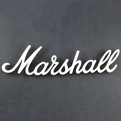 Marshall Plastic White Logo Badge Replacement Piece 266mm(10.47 )x69mm(2.71 ) • $8.26