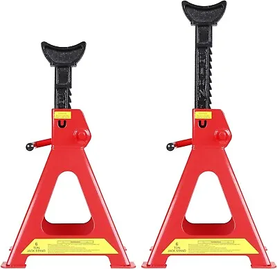 CARTMAN Car Jack Stands 6 Ton (12000 Lb) Capacity Steel Car Lifting Stand Red • $59.95