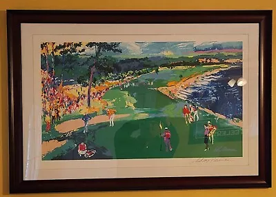 LeRoy Neiman Hand Signed Serigraph Golf. 18th At Pebble Beach Framed • $1200