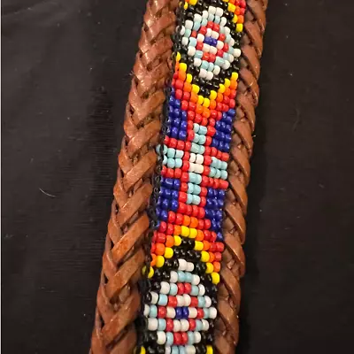 NEW Cherokee Trading Post Unisex Belt Size 34 In Leather Southwestern Beading • $50