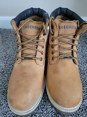 Men's Skechers Verdict 4442 Waterproof Work Boots Size 12 Wheat-Used Condition  • $45