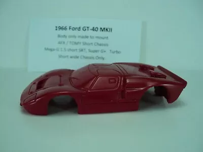 HO Slot Car Resin Body 1966 Ford GT-40 Red AFX TOMY Mega-G+ 1.5 Chassis • $7.99