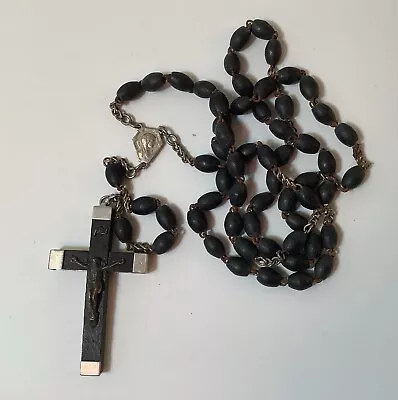 Vintage Religious Catholic Rosary Black Beads France 761 • $15