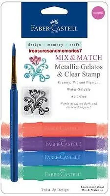Faber-Castell Mix & Match METALLIC GELATOS COLORS & CLEAR STAMPS Creamy AcidFree • $9.95