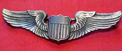 WWII US Army Air Corps Pilot Wing Pin Sterling Shirt Size AAF 2  • $37.85