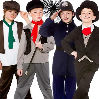 Victorian Boys Fancy Dress Oliver Twist Christmas Book Day Kids Childs Costumes  • £14.99