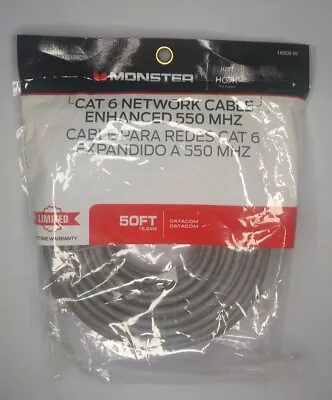 Monster 140538-00 Cat 6 Networking Cable 50' Gray • $19.99