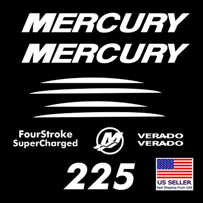 Mercury Verado Outboard 4 Strokes Generation 2 Marine Decal Sticker Kit 225HP • $85.99
