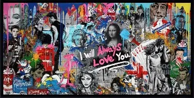 Banksy Always Love You Abstract Graffiti Modern Canvas Wall Art Picture Print • £9.99