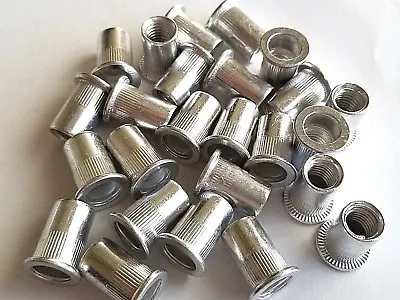 25pcs  M10 10mm Flat Head Aluminum Rivet Nut Rivnut Insert Nut  • $9.98