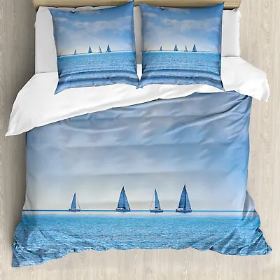 Nautical Duvet Cover Sailing Boat On Ocean • £32.99