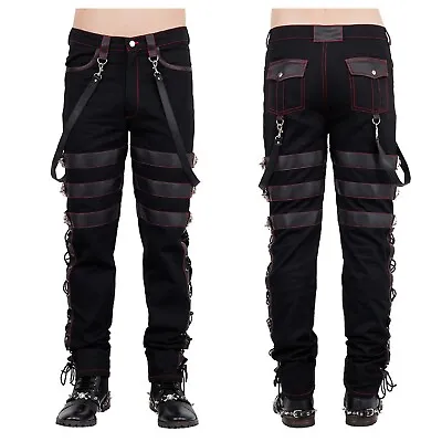 WW Goth Mens Steampunk Pants Black Gothic Vintage Cotton Gens Trouser Pant • $99.99