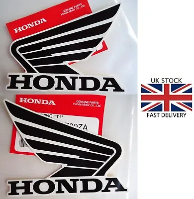 £8.95 • Buy BIKE 2 X 90mm Honda Wing Fuel Tank Decal Wings Sticker BLACK & WHITE * UK STOCK 