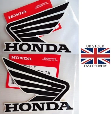 £8.95 • Buy BIKE 2 X 90mm Honda Wing Fuel Tank Decal Wings Sticker BLACK & WHITE * UK STOCK 