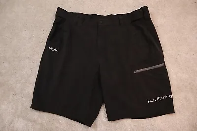 $19.99 • Buy Huk Fishing Shorts Mens 2XL Zipper Pockets Elastic Waist Black