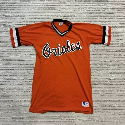 Vintage 80s Baltimore Orioles Jersey Medium Orange Short Sleeve Baseball MLB • $44.95