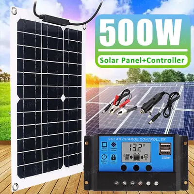 £37.90 • Buy 500W Solar Panel Kit Battery Charger & 100A Controller For Car Van Caravan Boat