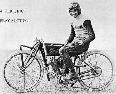 Indian 8-valve V-twin 1921 Factory Racer & Albert “Shrimp” Burns - 1921 - Photo • $9.95