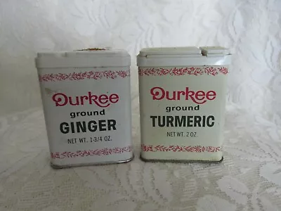 Two Vintage Durkee Spice Tins - Ginger And Turmeric • $9.99