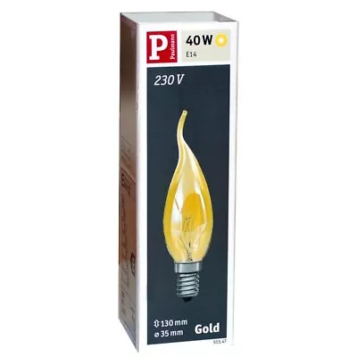 Paulmann 40W SES/E14 Gold Bent Tip Flared Candle Bulb • £10.66