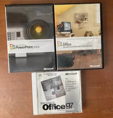 3 Lot Microsoft Office 2003 Student ~ PowerPoint 2003 ~ Office 97 Small Business • $29.99