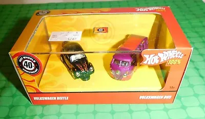 100% Hot Wheels -  Volkswagen Flashback   2-Car Set - Beetle & Bus • $29.95