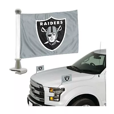 New NFL Las Vegas Raiders Double Sided Car Hood / Trunk Flags 4'' X 6'' - 2 PC • $15.87