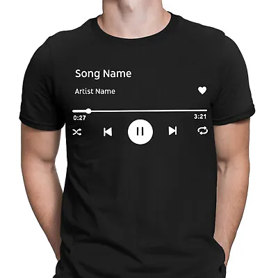 Personalised Favorite Song And Artist Name Music Player Mens T-Shirts Top #DJV • £9.99