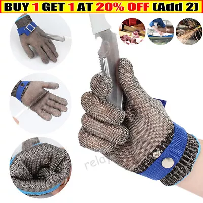 Safety Cut Proof Stab Resistant Glove Stainless Steel.Metal Mesh Butcher Gloves • $11.99