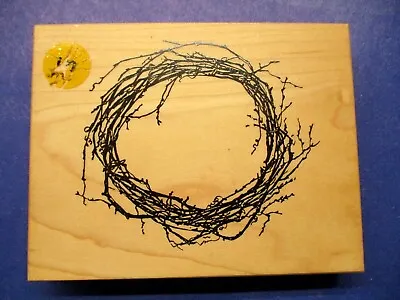 Vip Visual Image Printery Round Twigs Branches Frame  Rubber Stamp Wood Mtd  • $7.95