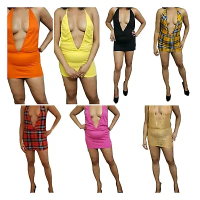 £14.88 • Buy Women's Micro Mini Dress Backless Sleeveless Short High Waist Party Dresses Gift