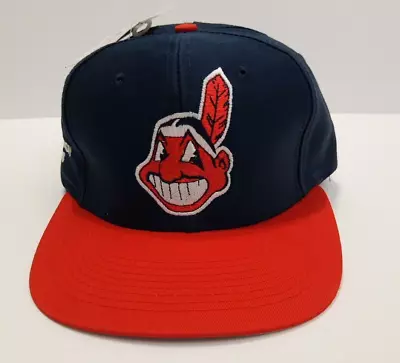 Vtg Cleveland Indians 1995 Central Champions Chief Wahoo Snapback Logo7 Hat NWT • $39.99