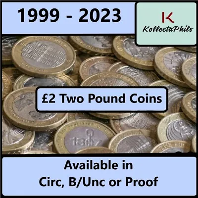 Two £2 Pound Coin UK Commemorative Coins BU Bunc Proof Circulated 1999 - 2023 • £8.95