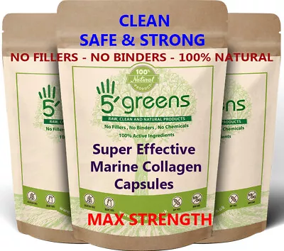 £16.99 • Buy Collagen Capsules Tablets 2600mg Hydrolysed Marine Type 1 Max Strength Skin Hair