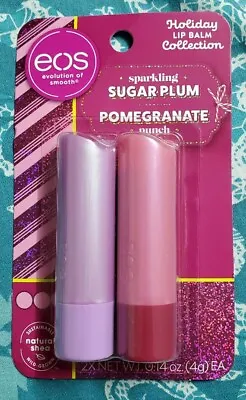 EOS Sparkling Sugar Plum & Pomegranate Punch Lip Balm Sticks - 2pk - Brand New • $6.50