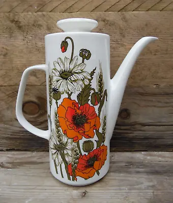 Vintage Retro Studio J&G Meakin Ceramic Coffee Pot Poppy Design #3 Prop Display • £19