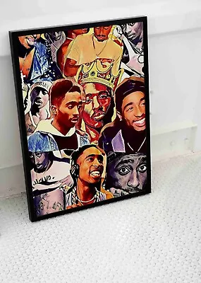 2pac Poster Collage Legend Art Print Hip Hop Usa Rapper Size -a4 A3 • £8.95