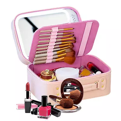 LED Lighted Makeup Case Professional Pink Beauty Box Large Storage Jewelry Gift • $52.50