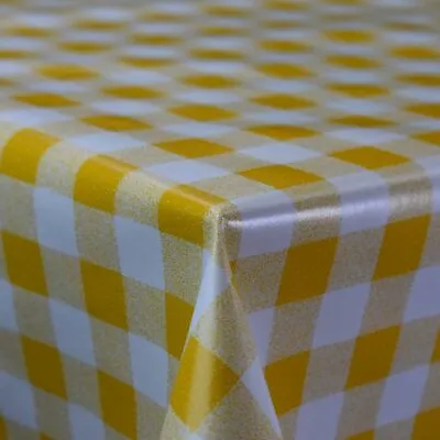 Gingham Check Designer Table Cloth Wipe Clean Vinyl Table PVC Cover Protector • £4.95