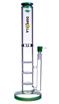 $71.24 • Buy 16  Big Straight Triple Perc Glass Bong Premium Tobacco Smoking Water Pipe *USA*