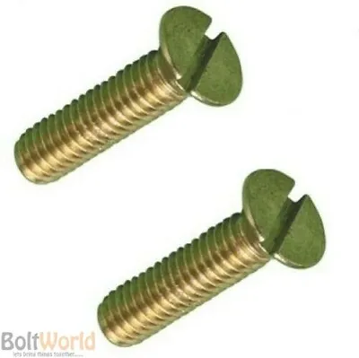 M5 (5mm) SOLID BRASS MACHINE SCREWS SLOTTED CSK COUNTERSUNK HEAD BOLTS METRIC • £4.61