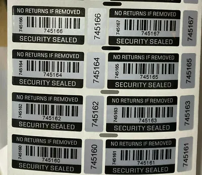 £3.79 • Buy Tamper Proof No Returns If Removed Label Warranty Void Stickers Security Seal 