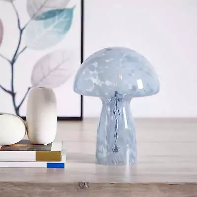 Novelty Glass Mushroom Lamp Blue Tortoise 12  H Plug-in • $22.45